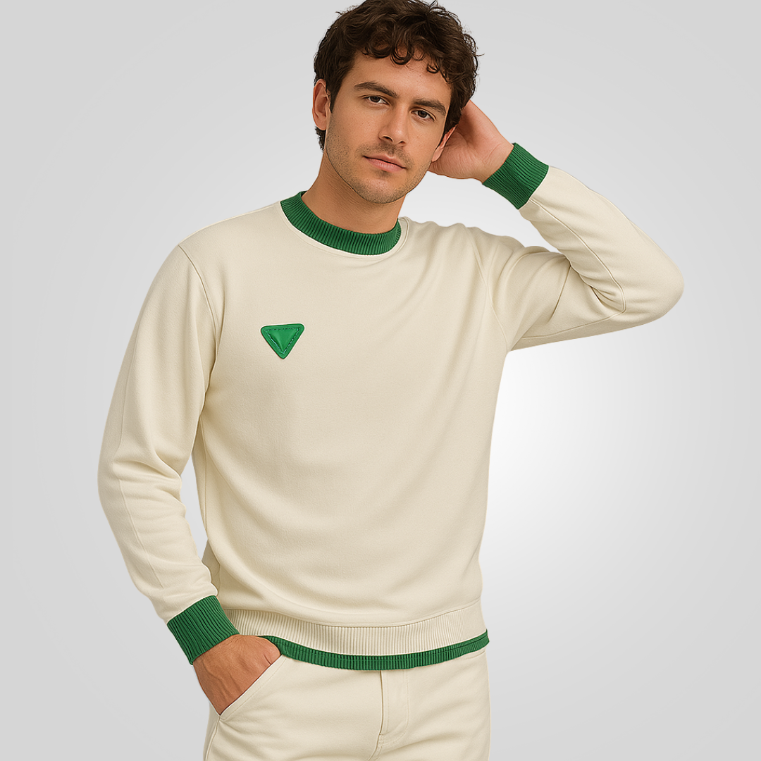 Suéter masculino prémium blanco de punto