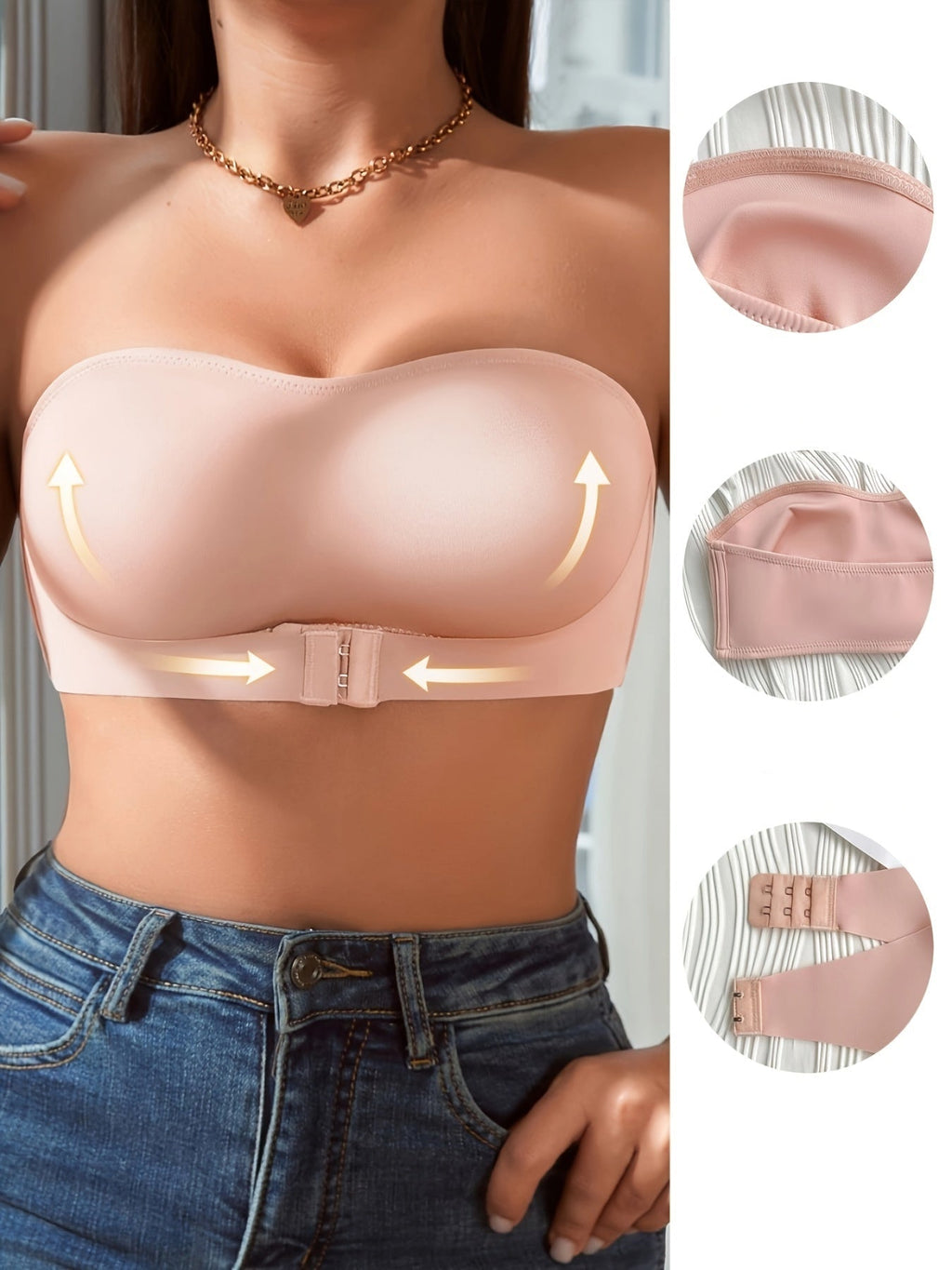 Sostén *Strapless* *Push-Up* Antideslizante
